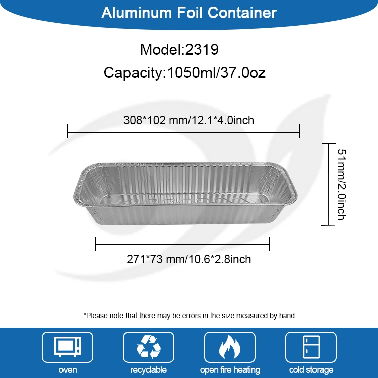 Düzbucaqlı çörək bişirmək barbekü gümüş alüminium folqa qabları