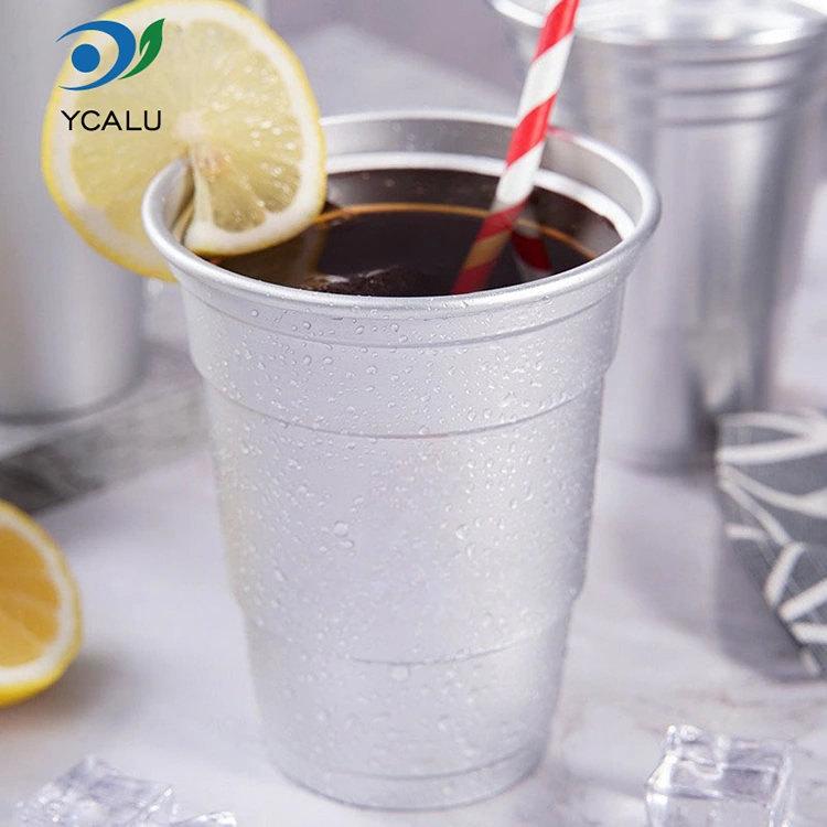 16oz Birdəfəlik Xüsusi Alüminium Folqa İçki Kuboku