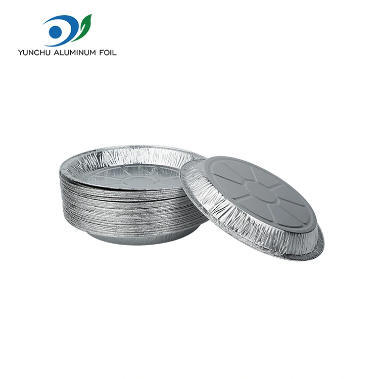 Dəyirmi hava fryer Takeaway Gümüş Alüminium Folqa Qida Konteyneri