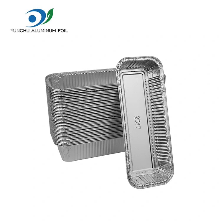 Düzbucaqlı baguettes gümüş alüminium folqa qabları