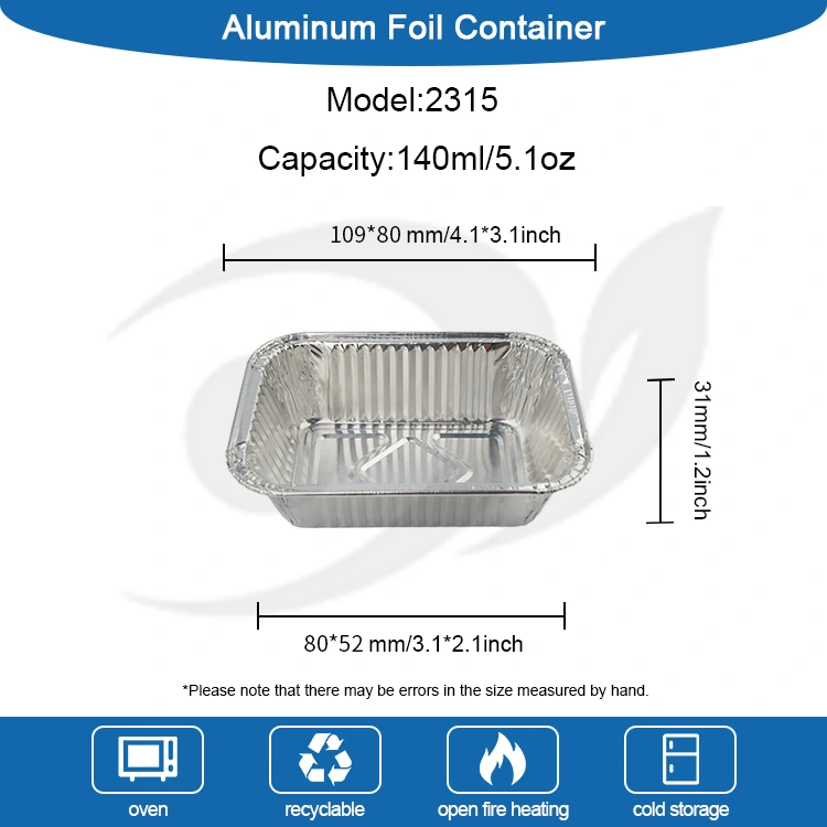 Hava Fryer Baking Gümüş Alüminium folqa qabları