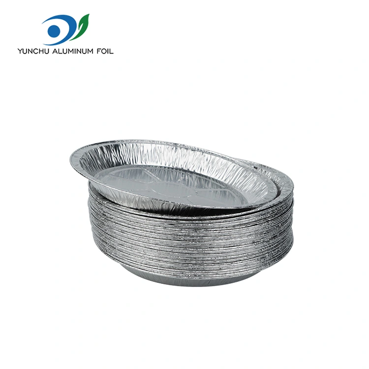 Dəyirmi hava fryer Takeaway Gümüş Alüminium Folqa Qida Konteyneri