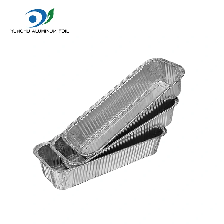 Düzbucaqlı baguettes gümüş alüminium folqa qabları