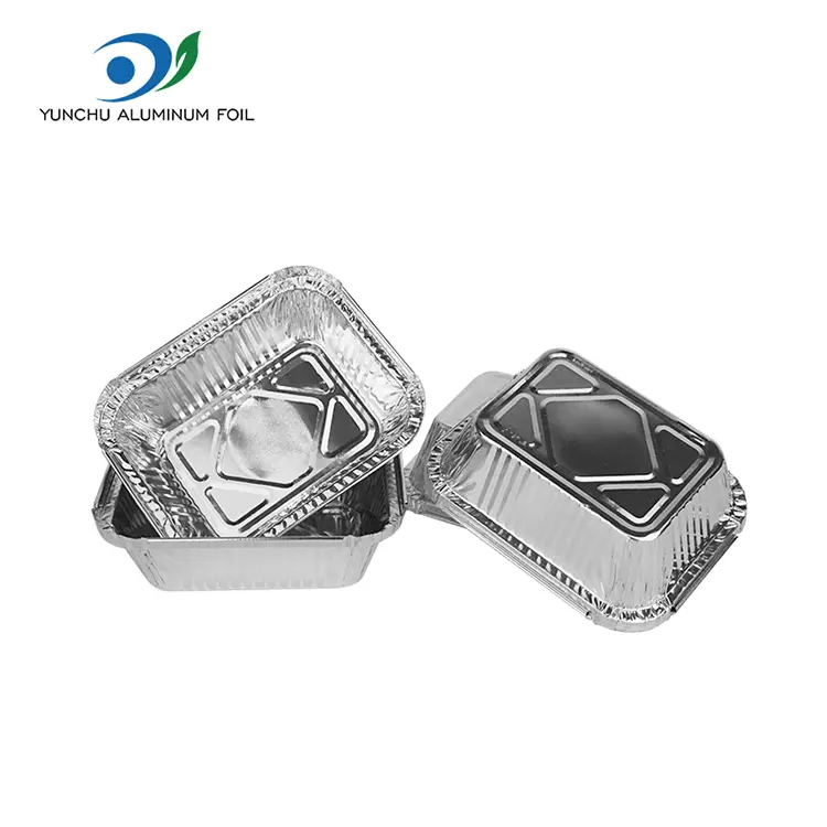 Düzbucaqlı barbekü gümüş alüminium folqa qabları