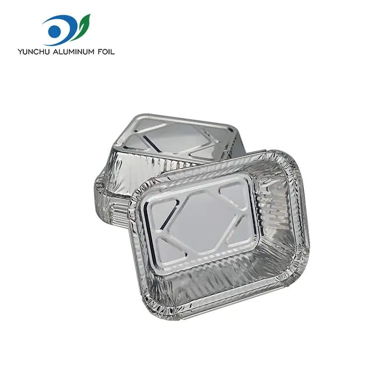 Düzbucaqlı barbekü gümüş alüminium folqa qabları