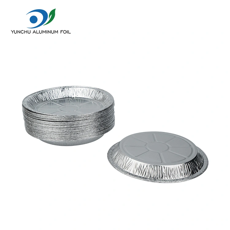 Dəyirmi hava fryer Takeaway Gümüş Alüminium Folqa Qida Konteyneri