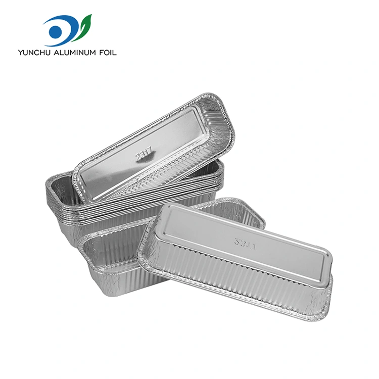 Düzbucaqlı baguettes gümüş alüminium folqa qabları