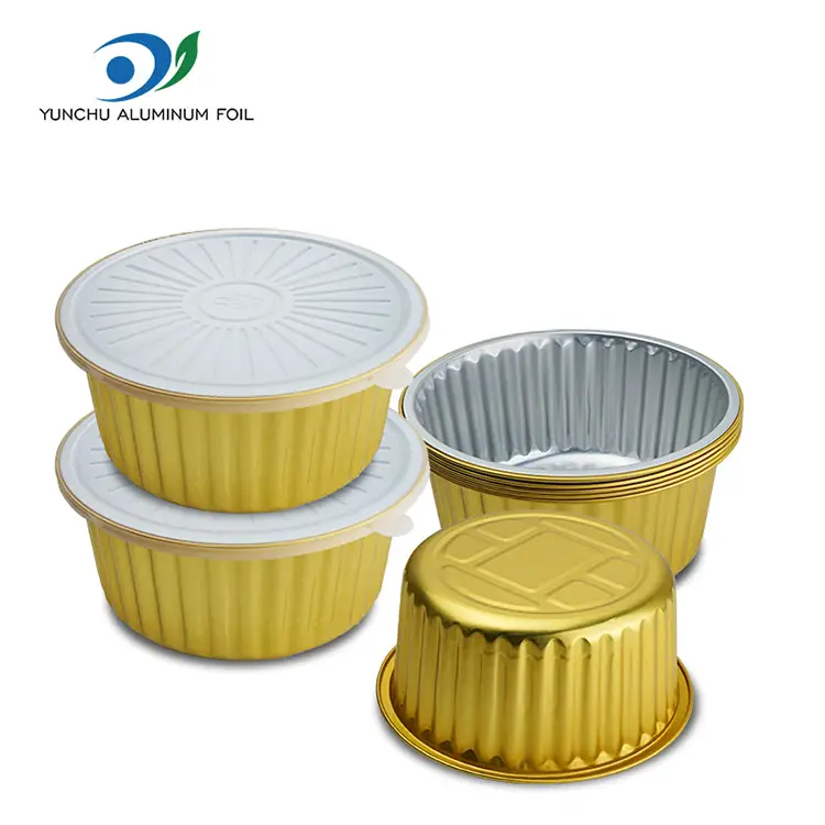 Birdəfəlik qida içki qəbulu Golden Alüminium Folor Konteynerləri
