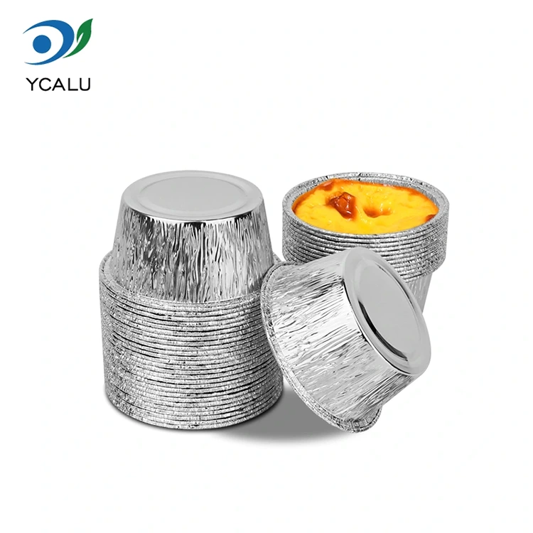 Birdəfəlik dəyirmi tort qabı gümüş alüminium folqa qabları Birdəfəlik dəyirmi tort qabı gümüş alüminium folqa qabları