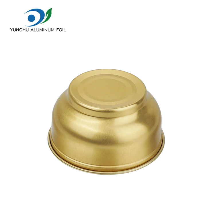 Birdəfəlik dəyirmi kiçik qızıl qab alüminium folqa qabları