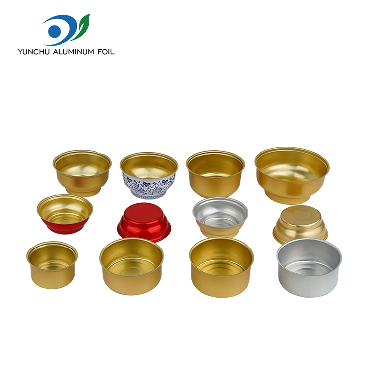 Birdəfəlik Dəyirmi Takeaway qutusu kiçik qızıl qab alüminium folqa qabları