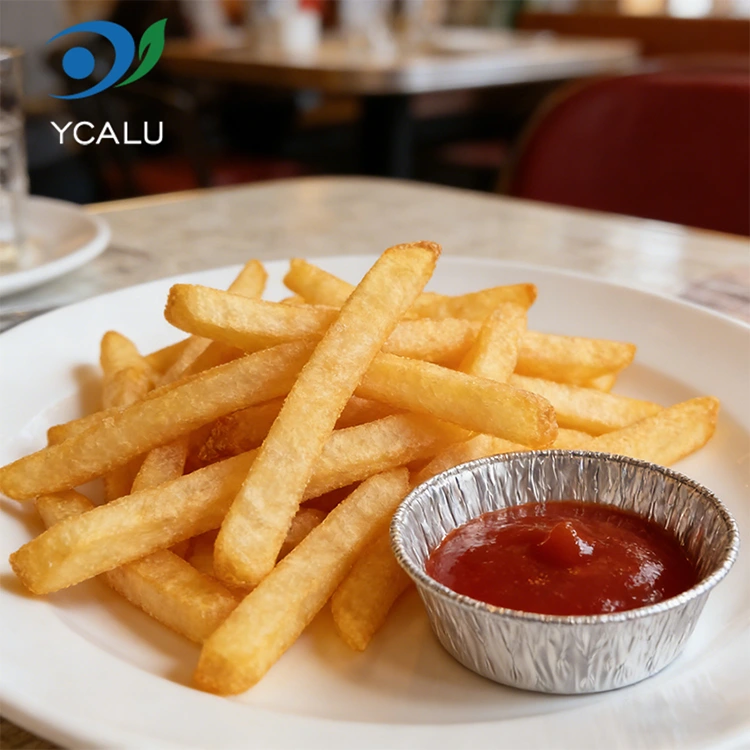 Birdəfəlik gümüşü dəyirmi daldırma hava fritöz Gümüş Alüminium Folqa Qida Qabları