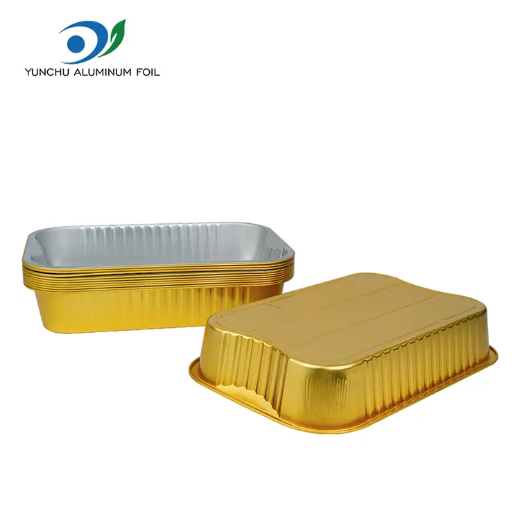 Birdəfəlik Takeaway çörək qabları qızıl alüminium folqa qabları