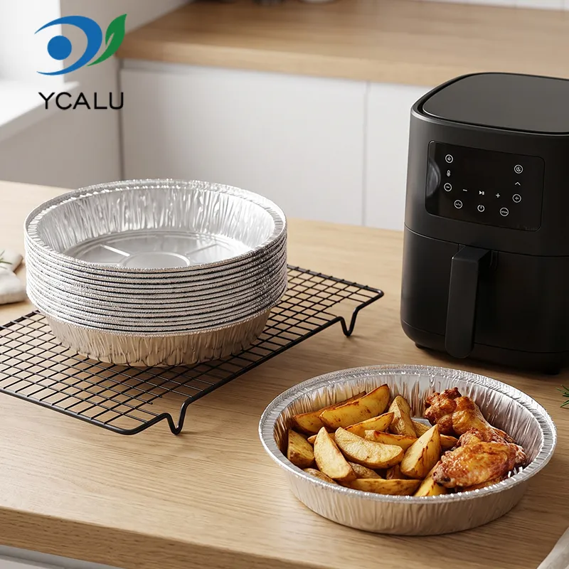 Hava Fritöz Yemək Gümüş Alüminium Folqa Qabları