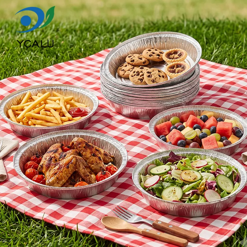 Hava Fritöz Yemək Gümüş Alüminium Folqa Qabları