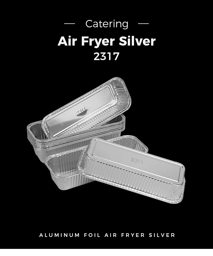 Rectangular baguettes Silver Aluminum Foil Containers