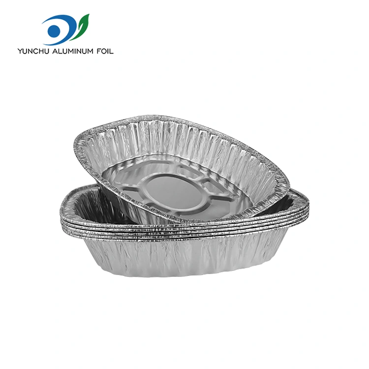 Böyük tutumlu ızgara toyuq qazma gümüş alüminium folqa qabları Böyük tutumlu ızgara toyuq qazma gümüş alüminium folqa qabları