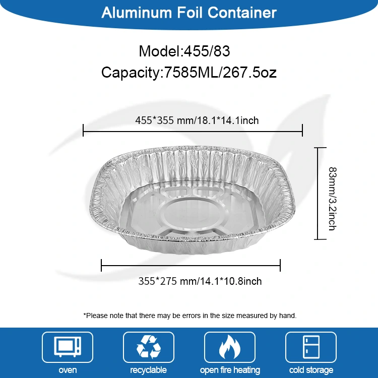 Böyük tutumlu ızgara toyuq qazma gümüş alüminium folqa qabları
