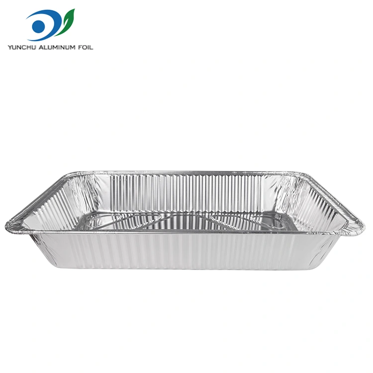 Böyük tutumlu açıq çörək qabı gümüş alüminium folqa qabları Böyük tutumlu açıq çörək qabı gümüş alüminium folqa qabları