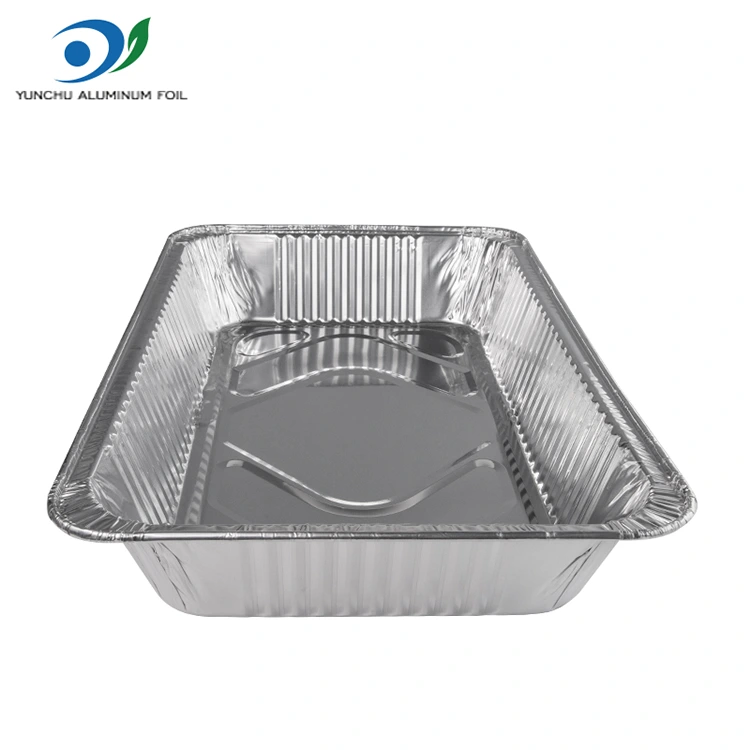 Böyük tutumlu açıq çörək qabı gümüş alüminium folqa qabları