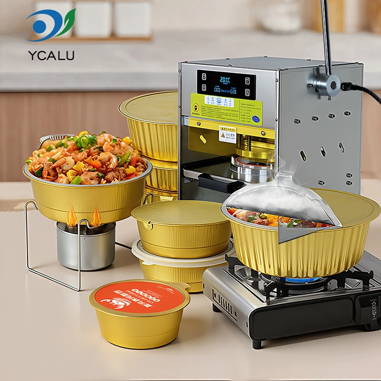 Qızıl Alüminium Folqa Konteynerləri ilə Əl İstilik Mühürləmə Maşını