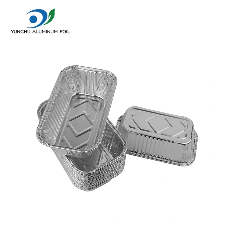 Düzbucaqlı hava fryer qril gümüş alüminium folqa qabları