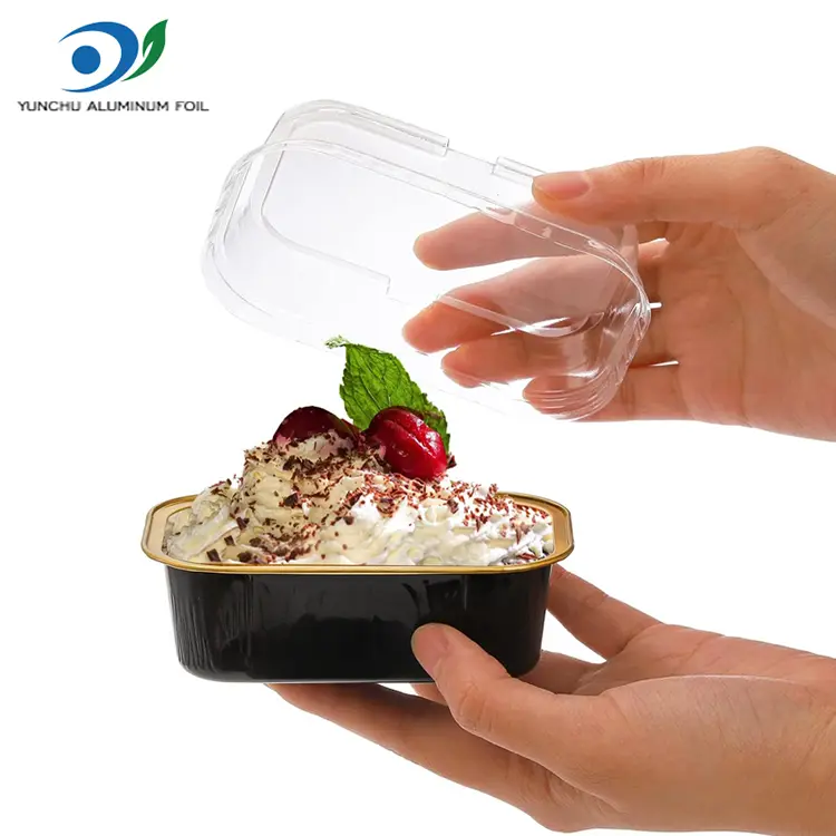 Düzbucaqlı çörək bişirmə rəngli hamar yuvalar alüminium folqa qabları Düzbucaqlı çörək bişirmə rəngli hamar yuvalar alüminium folqa qabları