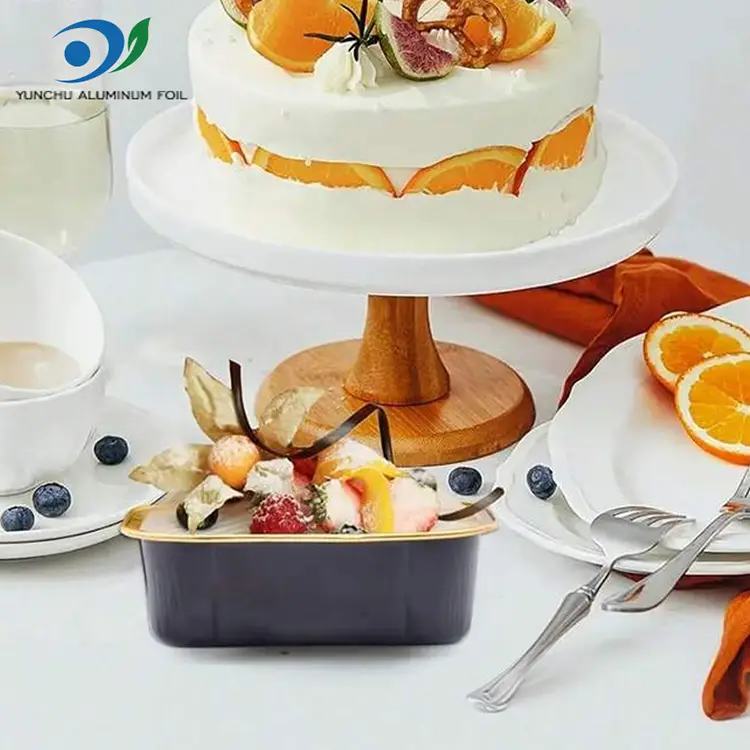 Düzbucaqlı çörək bişirmə rəngli hamar yuvalar alüminium folqa qabları