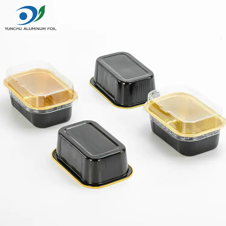 Düzbucaqlı çörək bişirmə rəngli hamar yuvalar alüminium folqa qabları