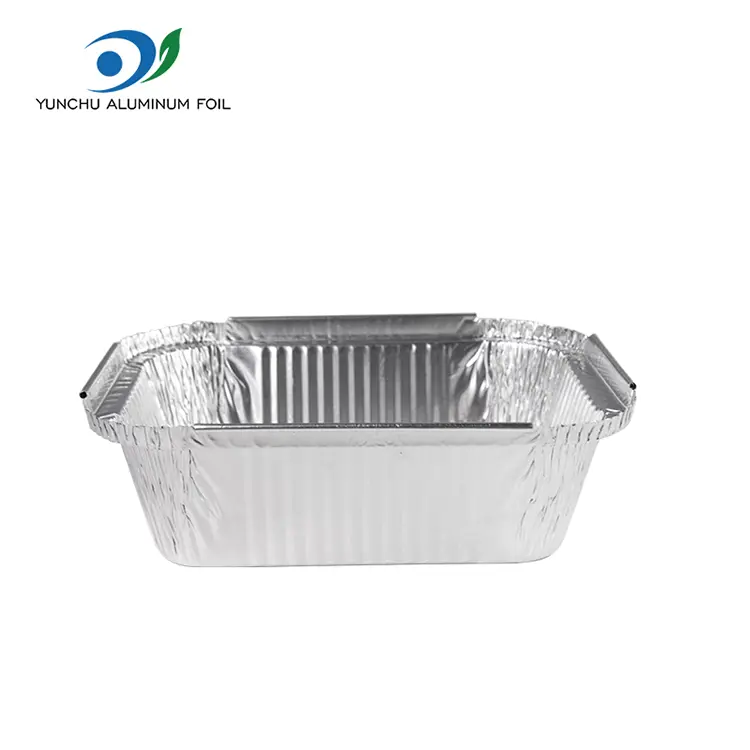 Düzbucaqlı iaşə Takeaway Gümüş alüminium folqa qabları