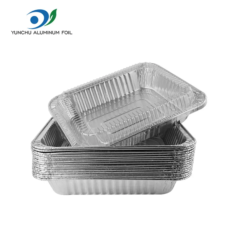 Düzbucaqlı Takeaway Türkiyə Plate Gümüş Alüminium folqa qabları