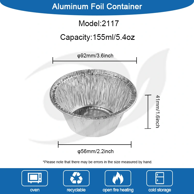 Dəyirmi çörək tortu gümüş alüminium folqa qida qabı