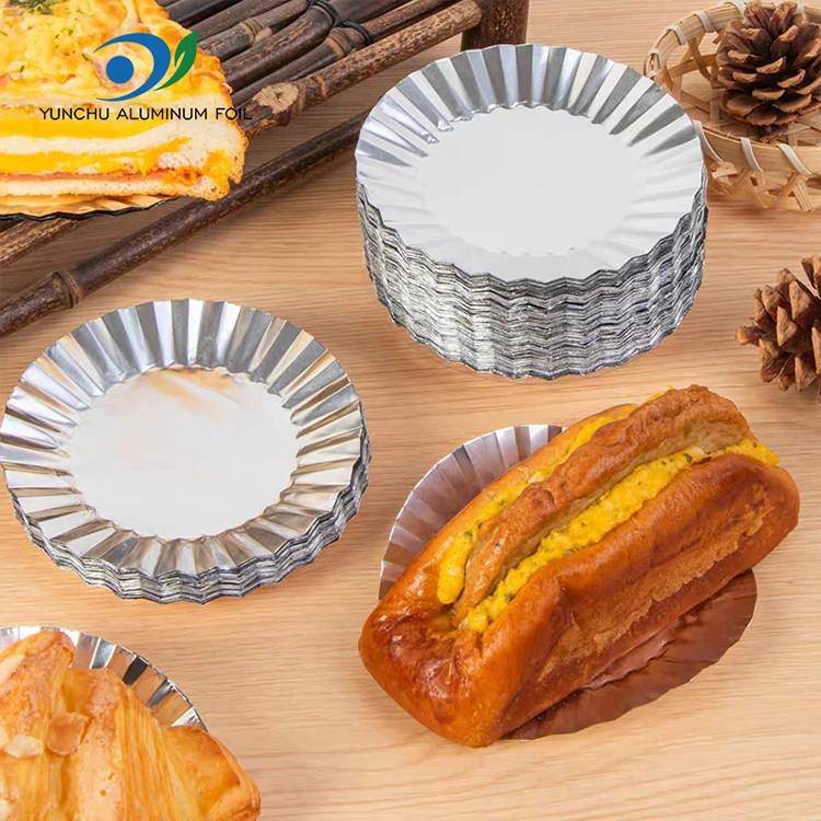 Gümüş alüminium folqa qida qabı ilə yuvarlaq çörək tortu
