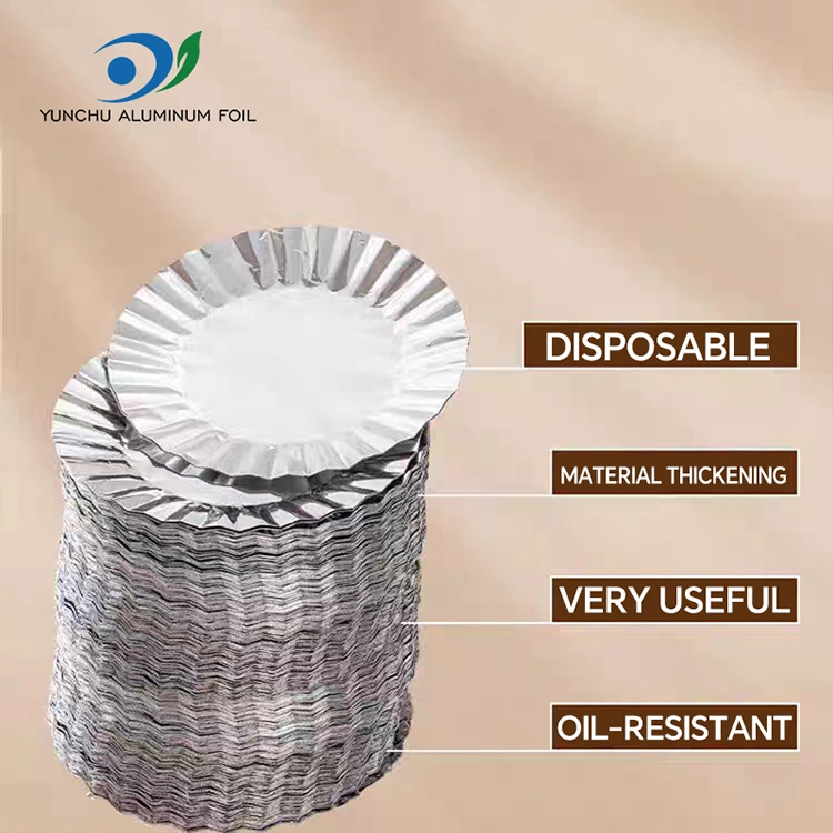 Gümüş alüminium folqa qida qabı ilə yuvarlaq çörək tortu