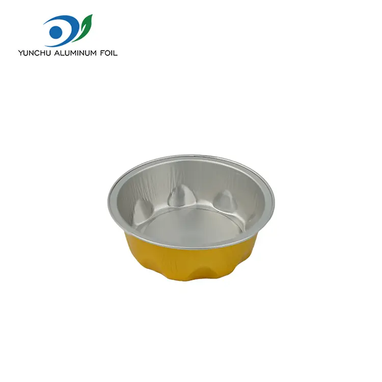 Dəyirmi çörək qəlibləri hamar yuvalar alüminium folqa qabları Dəyirmi çörək qəlibləri hamar yuvalar alüminium folqa qabları