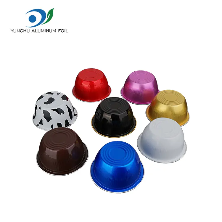 Dəyirmi tort rəngli hamar yuvası alüminium folqa qabları