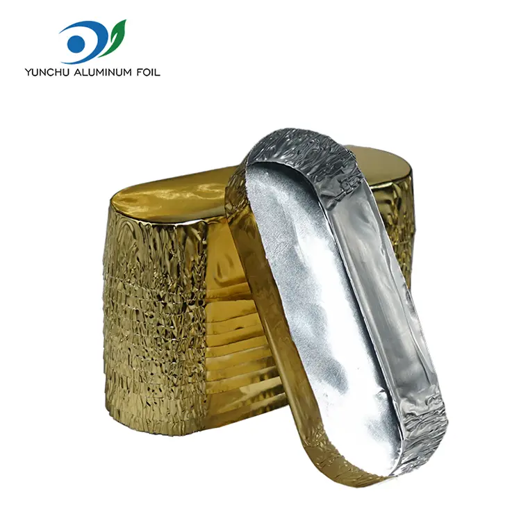 Kiçik oval qablaşdırma gümüş alüminium folqa qabları