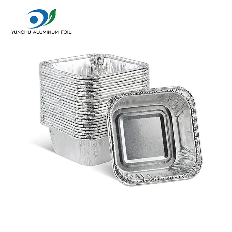 Kvadrat hava fryer bişirmək gümüş alüminium folqa qabları