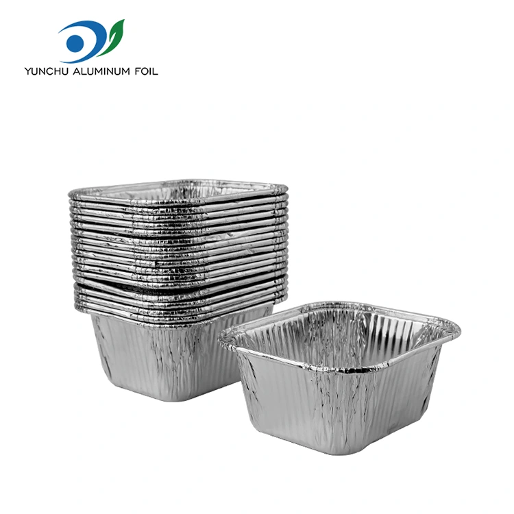 Kvadrat çörək qabı hava fryer gümüş alüminium folqa qabları